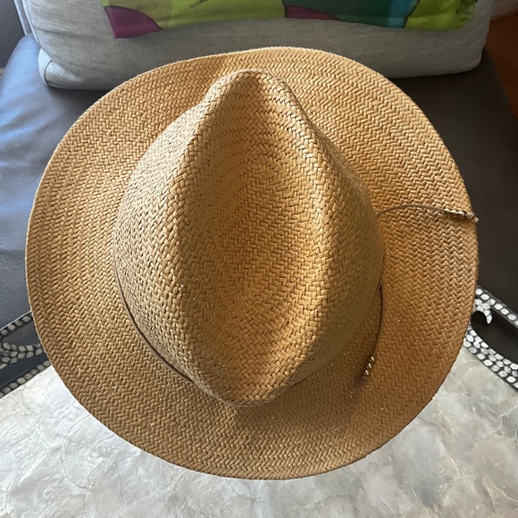 Hat Attack 100% Paper Straw Brimmed Hat Beach Wedding Honeymoon Adjustable Tan - Picture 2 of 9